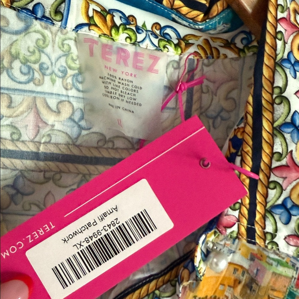 NEW Terez Amalfi Patchwork Button-Front Shirt XL … - image 6